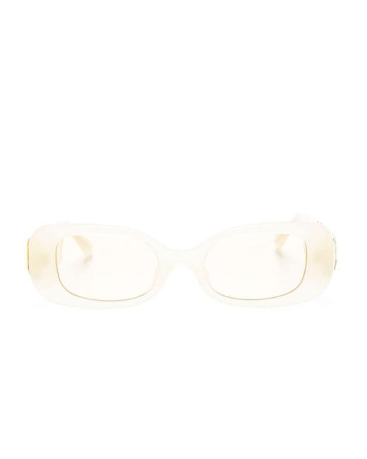 Linda Farrow White X Nima Benati Lola Rectangle-frame Sunglasses