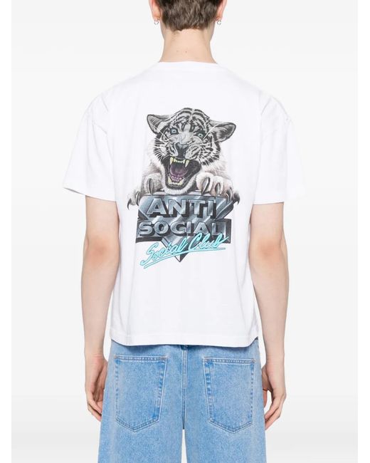 Camiseta Snow Cat ANTI SOCIAL SOCIAL CLUB de hombre de color White