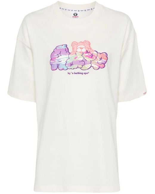 Aape By A Bathing Ape White X Care Bears Cotton T-Shirt
