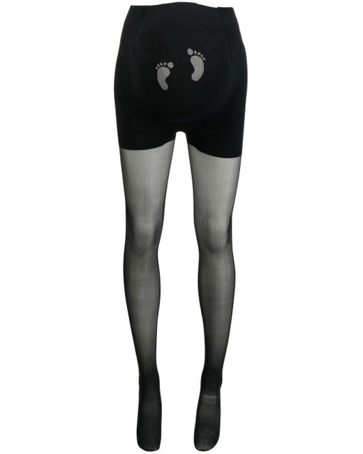 Wolford Footprint Detail Maternity Tights in Black Lyst