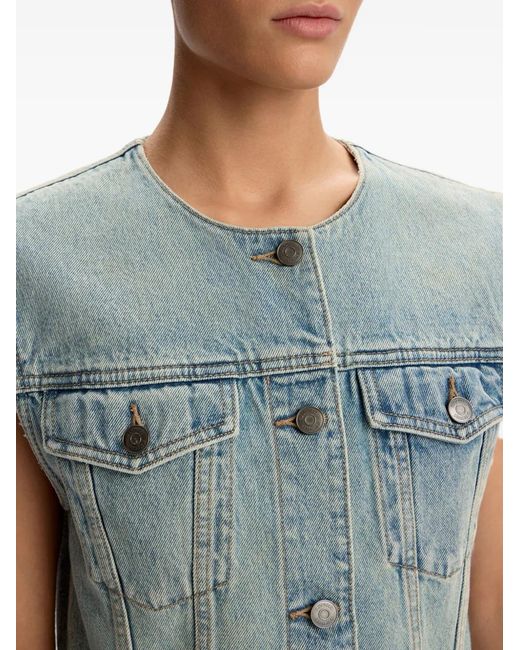 12 STOREEZ Blue Denim Gilet