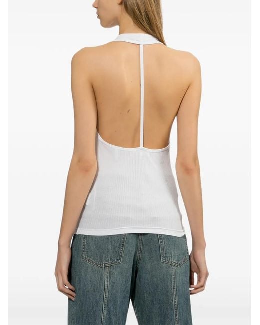 Helmut Lang White Halter-Neck Tank Top
