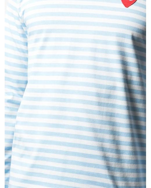 COMME DES GARÇONS PLAY Blue Striped Long Sleeve Top for men