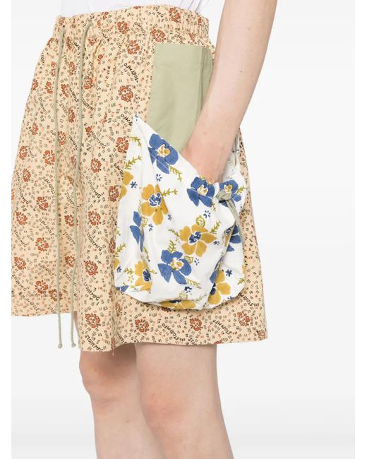 STORY mfg. Natural Contrast Floral-Print Organic Cotton Shorts for men