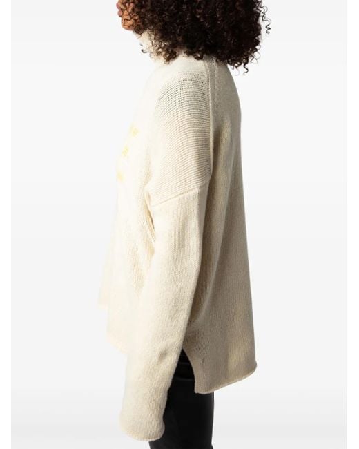 Zadig & Voltaire White Alma Peace Jumper