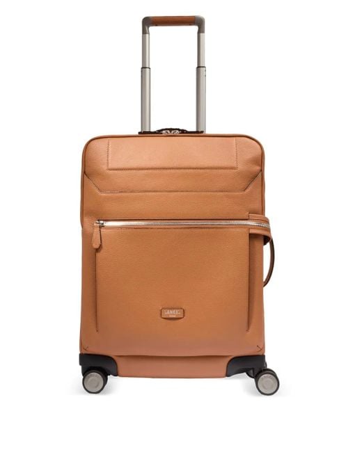 Lancel Brown Leather Logo-Plaque Suitcase