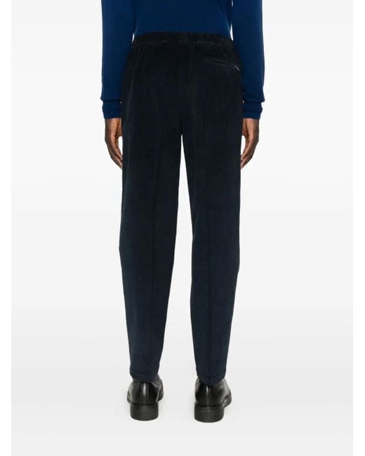 Cellar Door Black Drawstring Corduroy Trousers for men