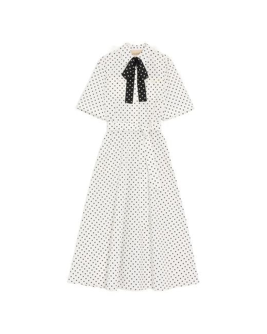 Valentino Garavani White Poplin Plusdepois Print Midi Dress