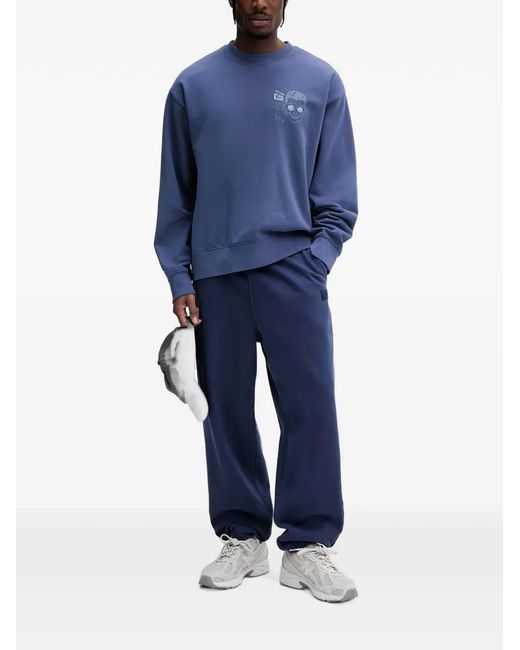 Vans Blue Logo-Patch Track Pants for men