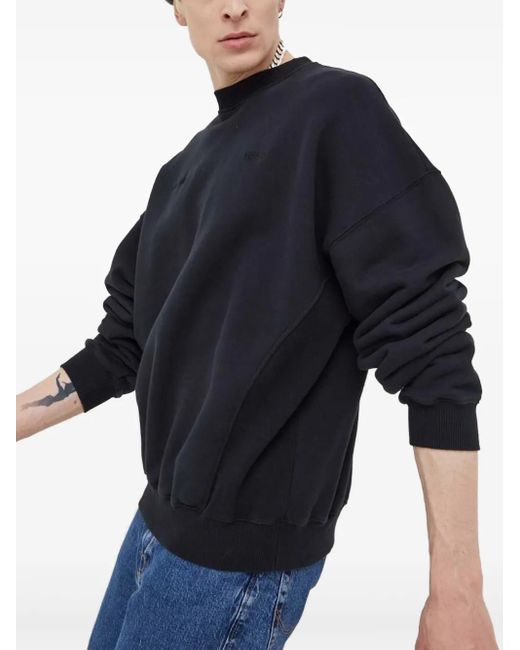 »preach« Blue Embroidered-Logo Crew-Neck Sweatshirt
