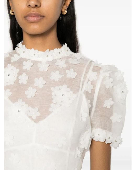 Zimmermann White Matchmaker Lift Off Appliquéd Blouse