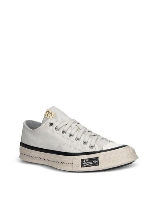 Visvim White Logo-Patch Lace-Up Sneakers for men