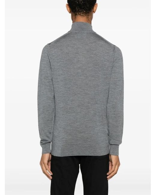 Calvin Klein Gray Pull En Laine À Logo Brodé for men