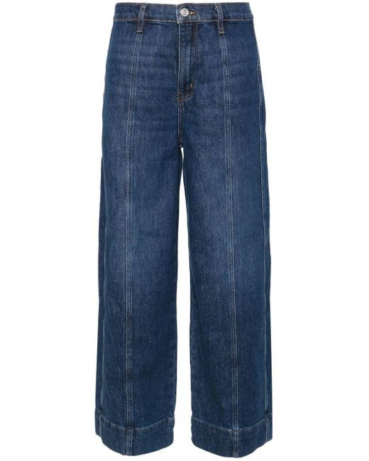 FRAME High Waist Jeans Met Wijde Pijpen in het Blue