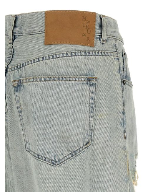 Haikure Gray Bonnie Distressed Wide-Leg Cotton Jeans