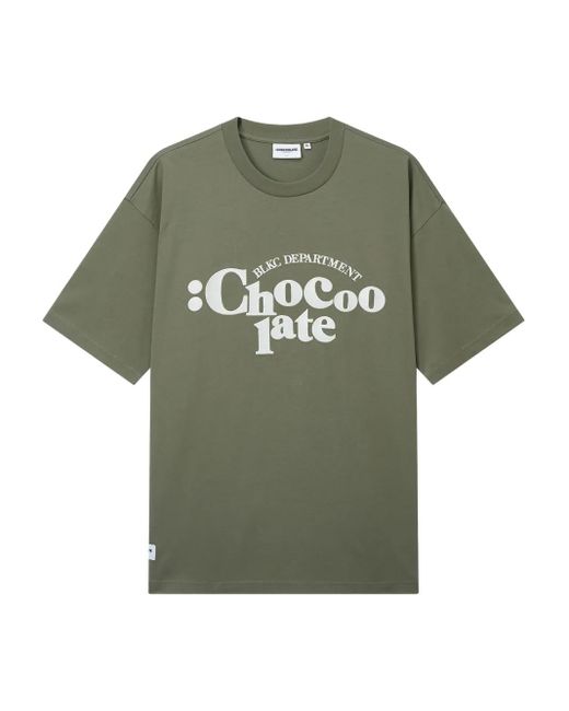 Chocoolate Green Logo Print T-Shirt for men