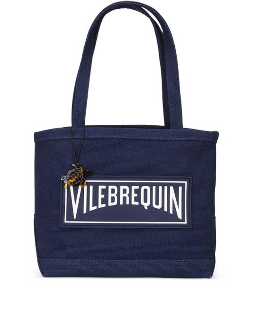 Vilebrequin Blue Logo-appliquéd Cotton Beach Bag