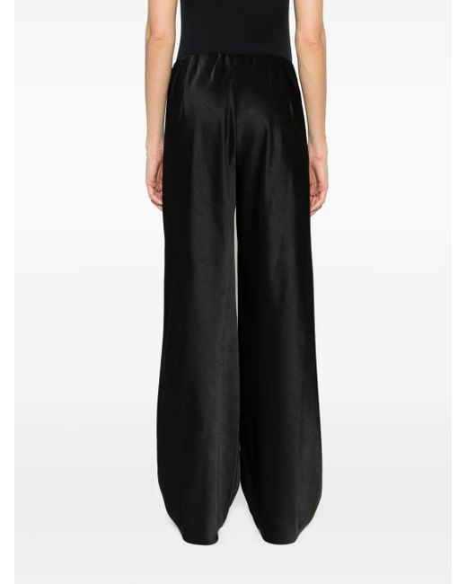 Vince Black Straight-Leg Satin Trousers