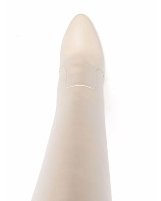 Saint Laurent White 68 110Mm Knee-High Boots