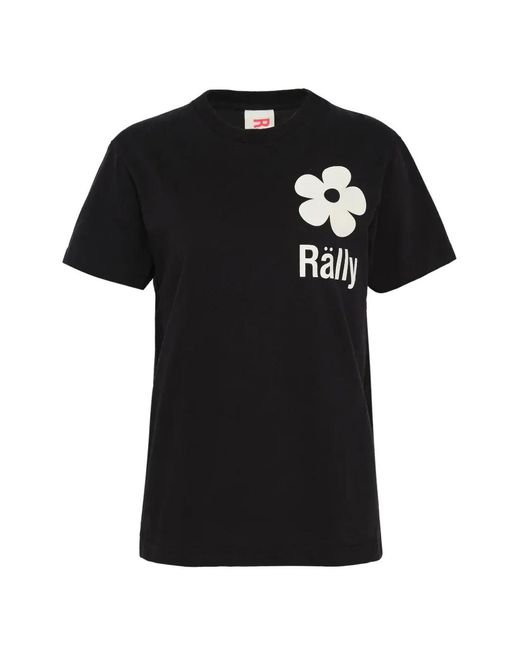 Rally Movement Black Rally Flower Logo-Print T-Shirt