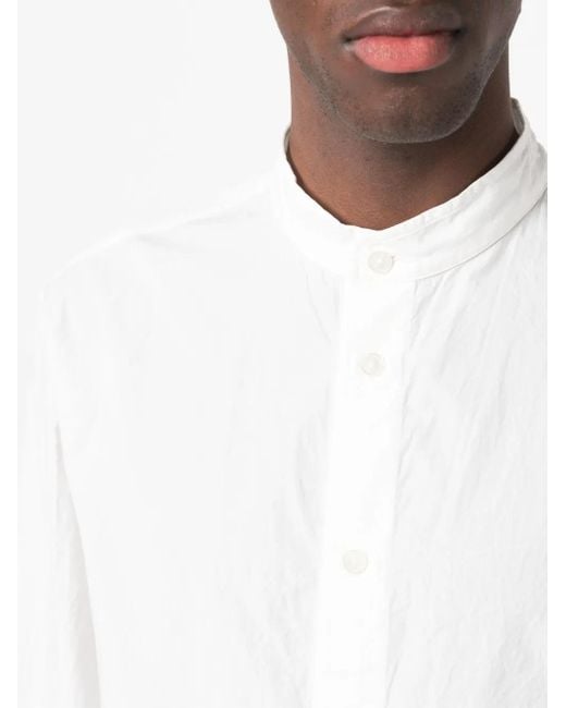 Forme D'expression White Band-Collar Cotton Shirt for men