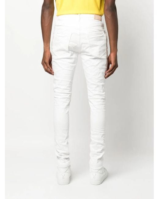 Purple Brand White Logo-Patch Skinny-Cut Jeans for men