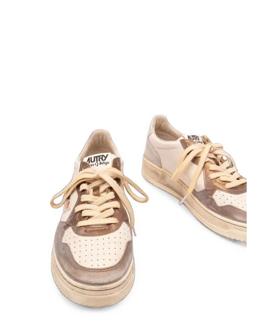 Autry Pink Super Vintage Lace-Up Sneakers for men