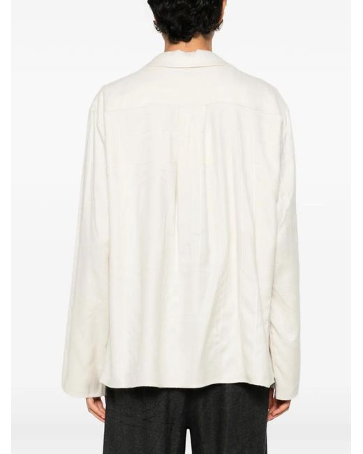 Totême White Monogram Flannel Pajama Top