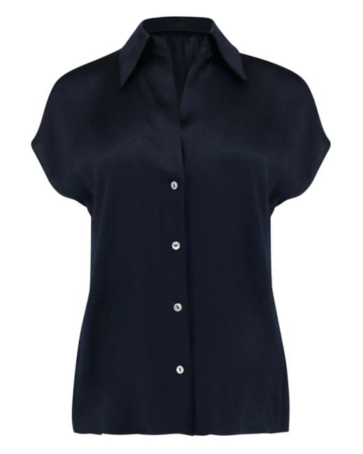 Vince Blue Cap-Sleeve Shirt