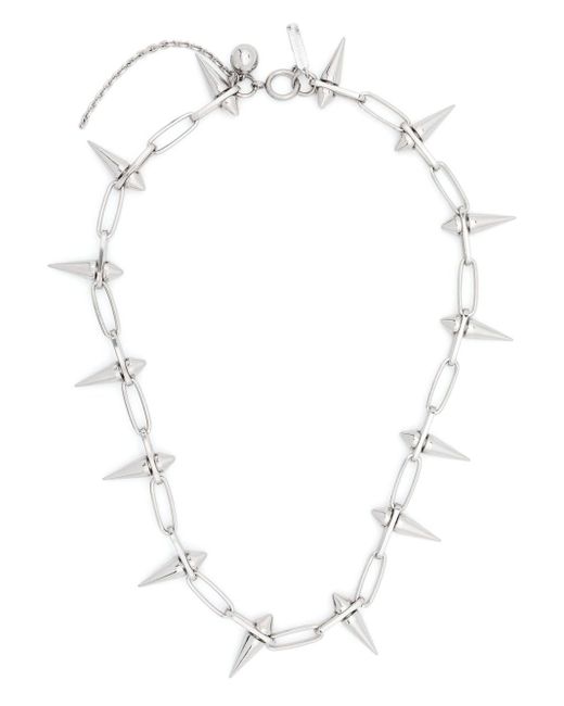 Justine Clenquet White James Spiked-chain Necklace