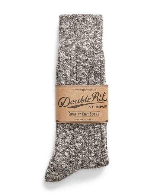 RRL Gray Ragg Sock-Crew Sock-Single for men