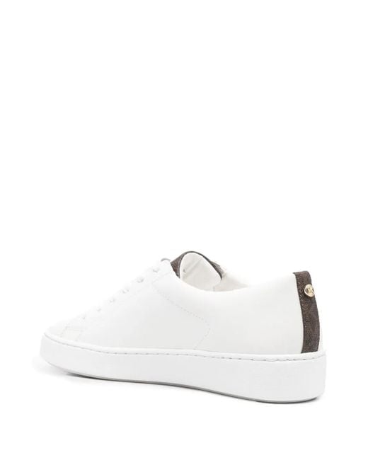 MICHAEL Michael Kors White Keaton Monogram-Panel Sneakers