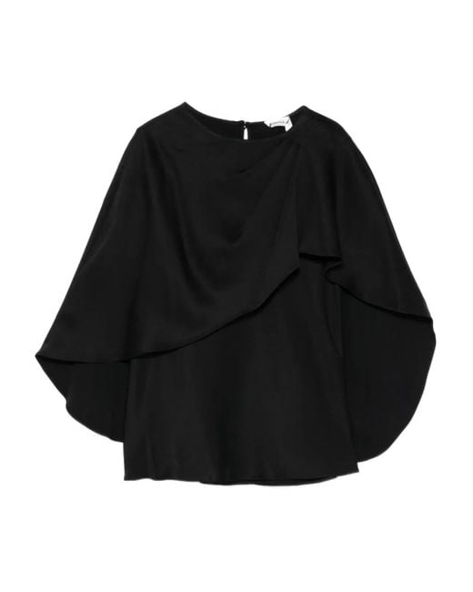Jonathan Simkhai Black Cape-Detail Top