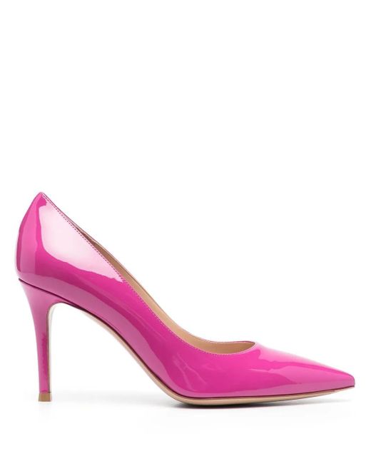 Gianvito Rossi Pink Gianvito 85Mm Patent Pumps