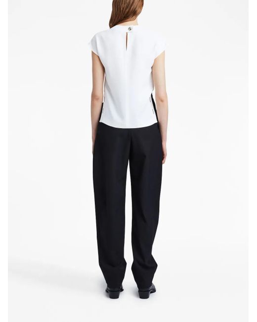 Proenza Schouler White Matte Viscose Crepe Shell Top