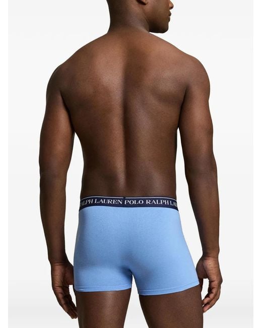 Polo Ralph Lauren Blue Logo-Waistband Boxers (Set Of Three) for men