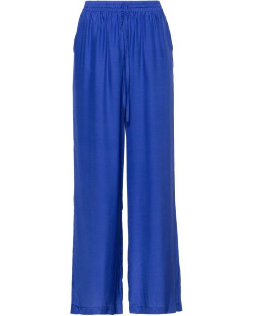 P.A.R.O.S.H. Drawstring-waist Silk Trousers Blue