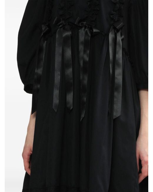 Vestido midi con detalle de lazo Simone Rocha de color Black