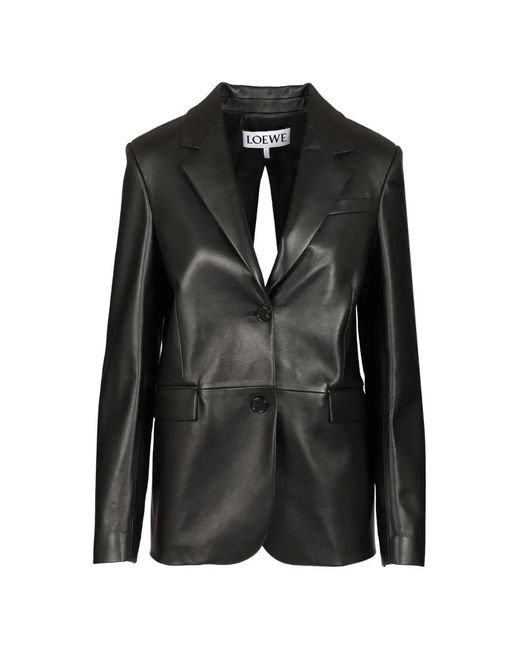 Loewe Black Lace-Up Leather Jacket