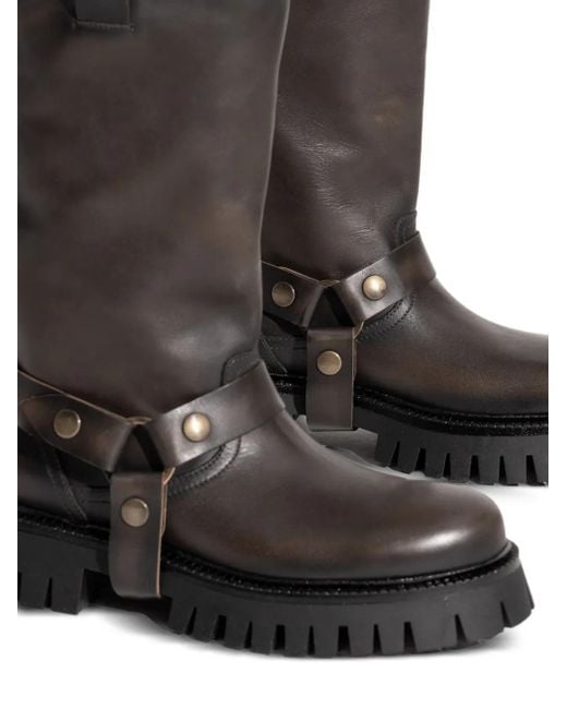 Golden Goose Deluxe Brand Black Kurt Chunky Buckle-Strap Leather Boots