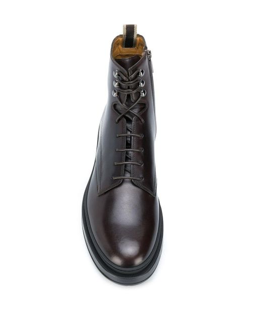 BOSS by Hugo Boss Leather Ankle Boots in Brown for Men Lyst