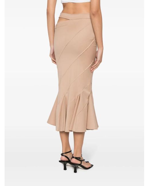 ANDREADAMO Flared Midi-Rok in het Natural
