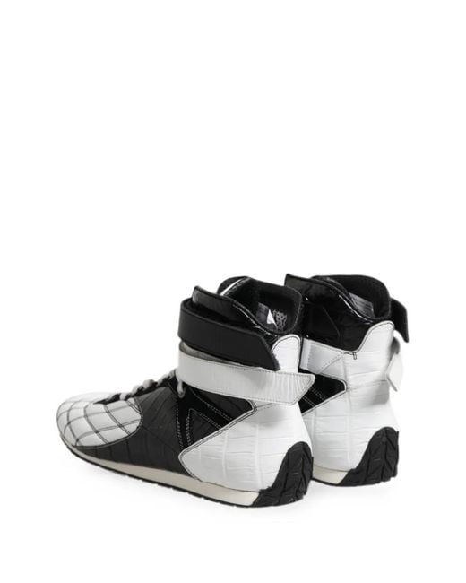 Dolce & Gabbana White Quilted Touch-Strap Sneakers for men