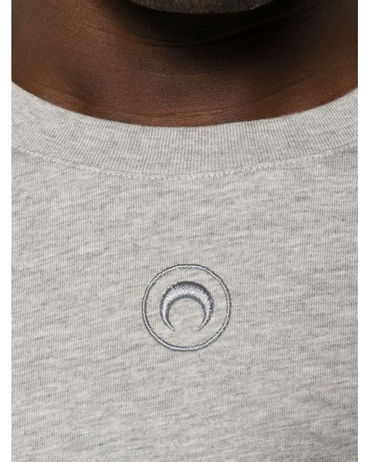 MARINE SERRE Gray Crescent Moon Long-Sleeve T-Shirt for men