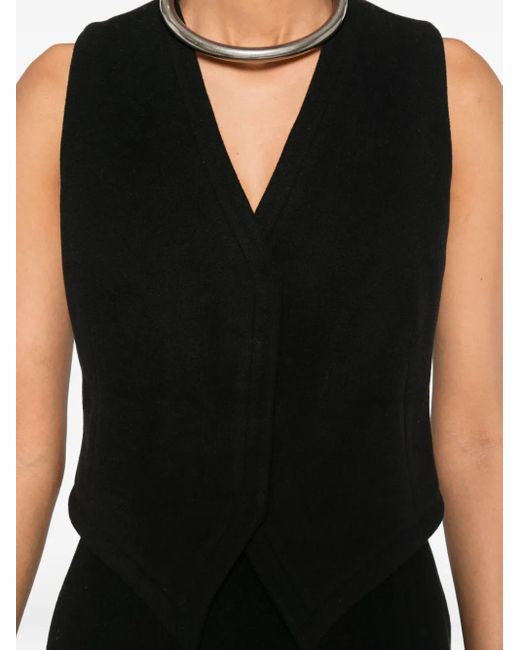 Vestiaire d'un Oiseau Libre Vネック ウールカシミアトップ Black