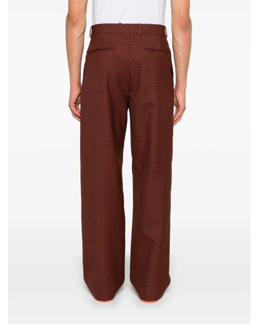 BOTTER Red Checked Trousers for men