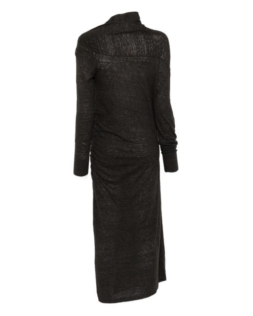 Soeur Black Gisee Draped Midi Dress