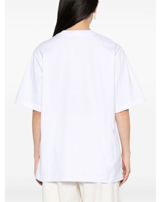 T-shirt girocollo con stampa grafica di MSGM in White