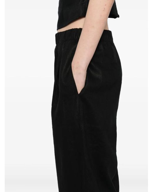 Reformation Black Fernando Linen Trousers