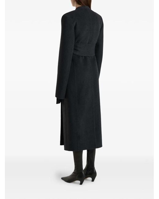 Khaite Black Manteau Jelson À Taille Ceinturée